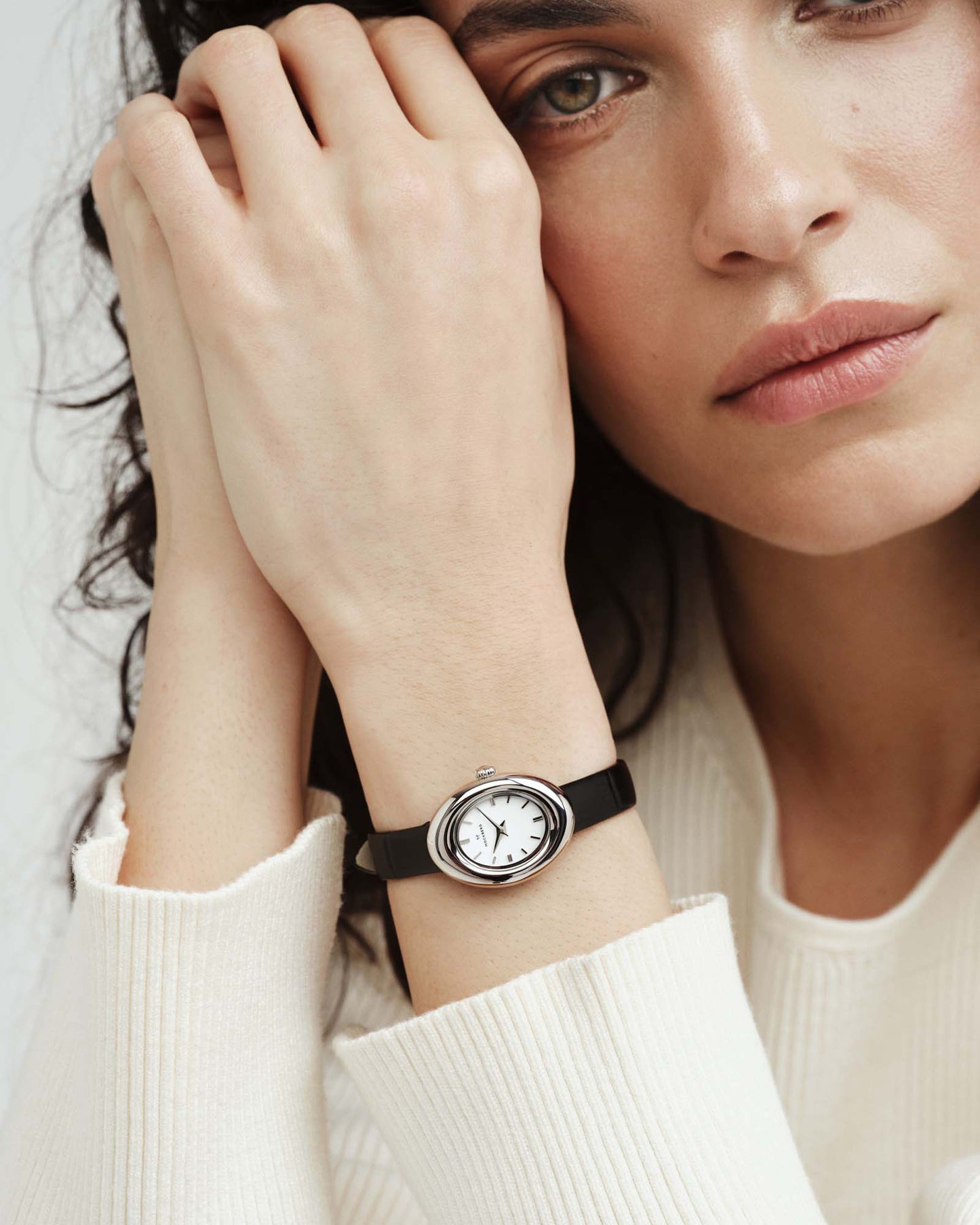 Belle Oval Leather Watch