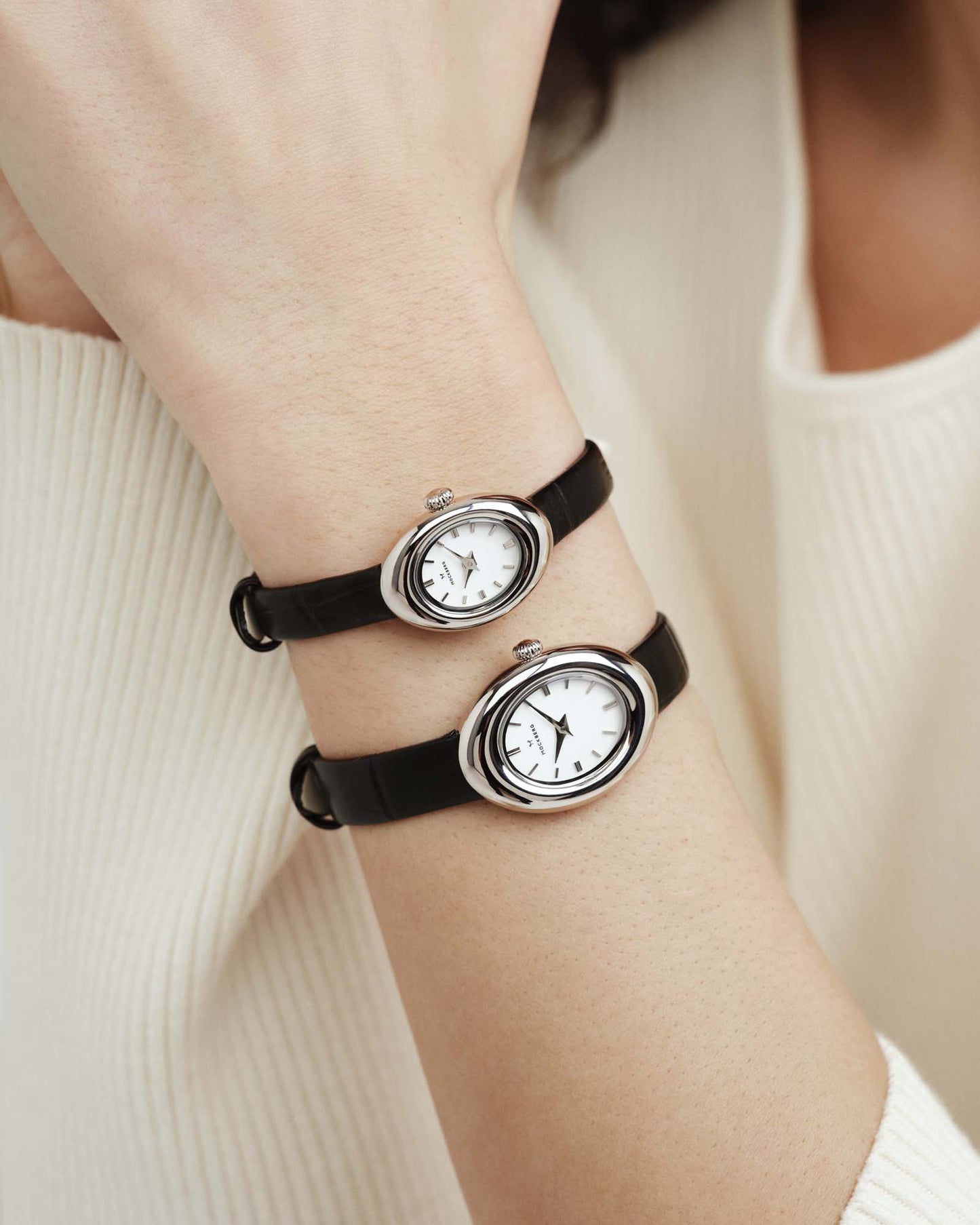 Belle Oval Leather Watch