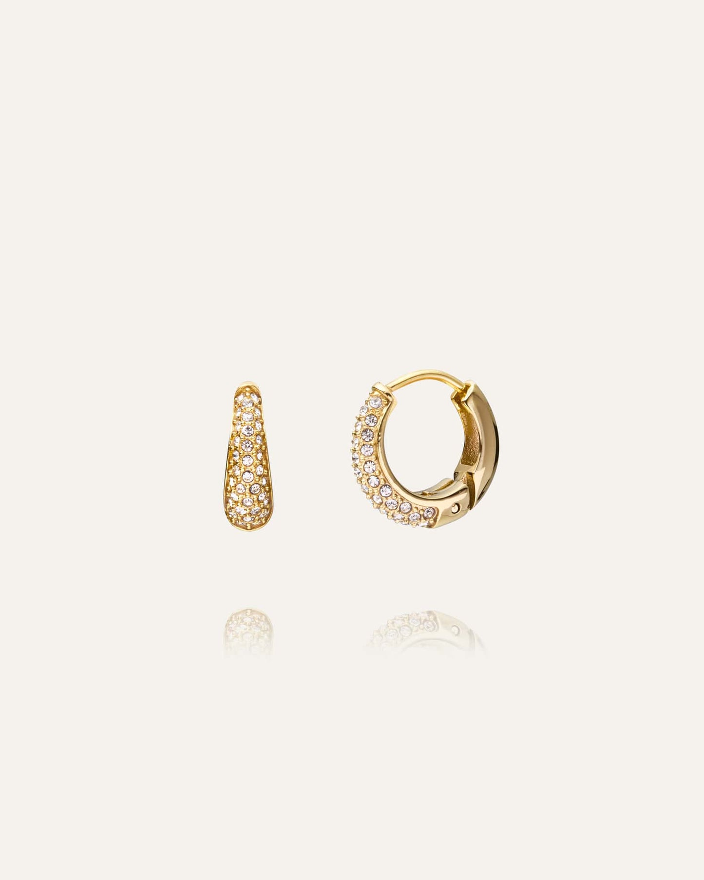 Pavé precious small  hoops