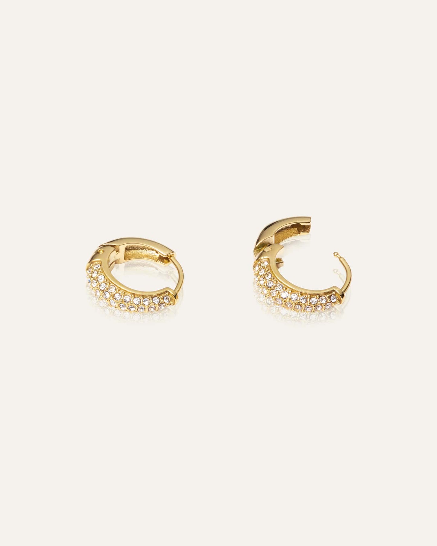 Pavé precious small  hoops