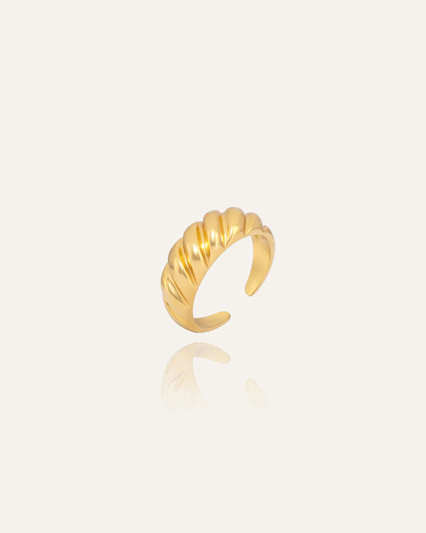 Twisted ring gold waterproof
