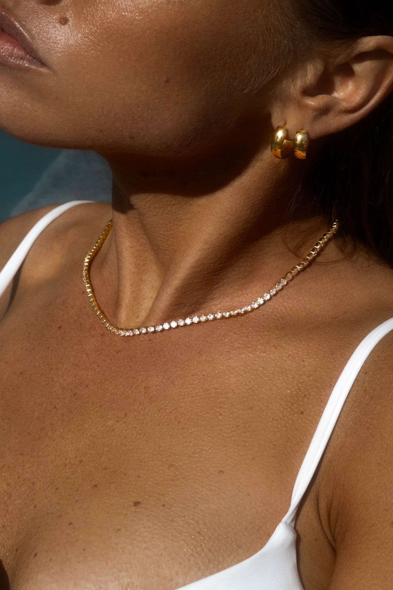 Tennis necklace gold