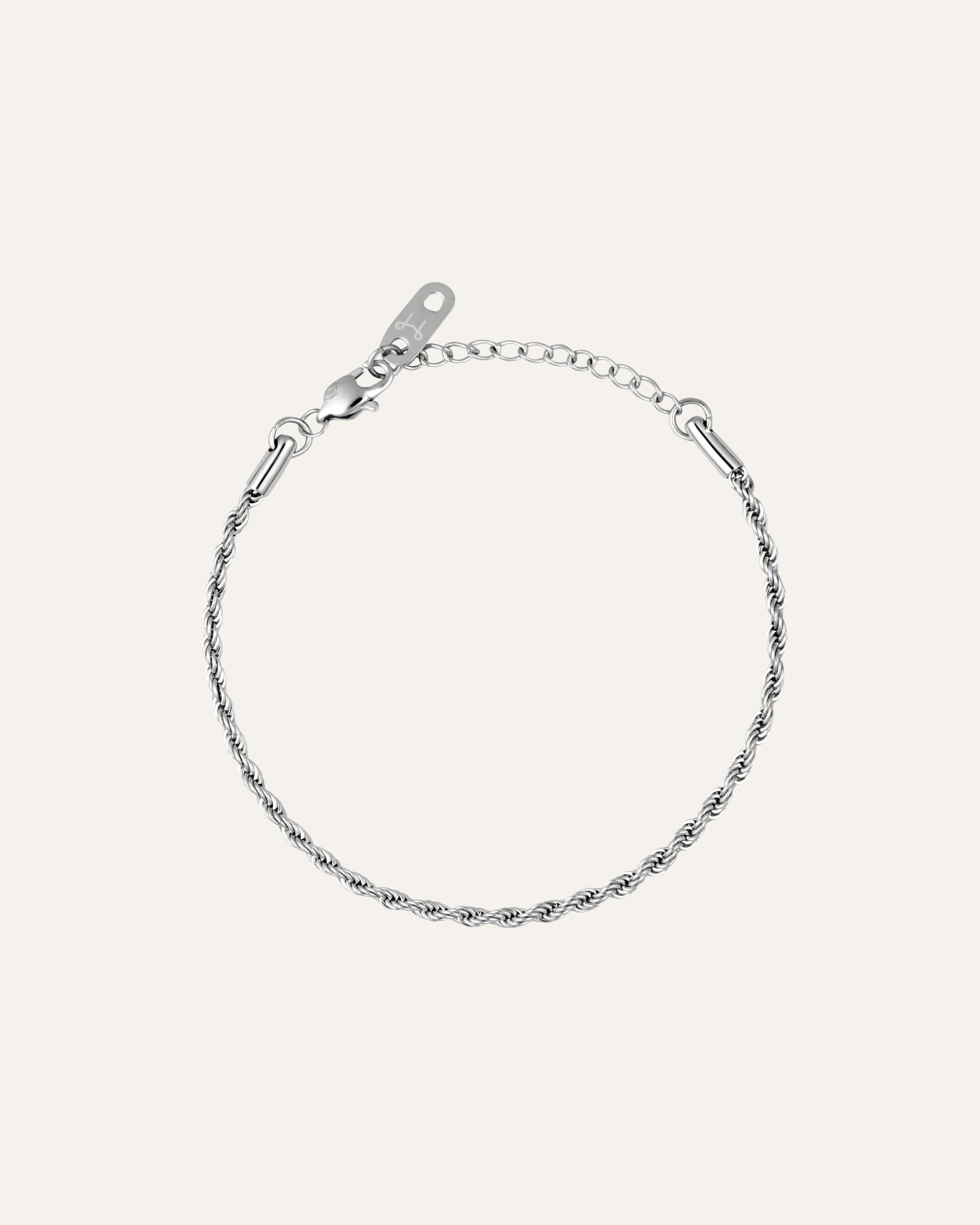 Thin Rope Bracelet Silver – Mockberg