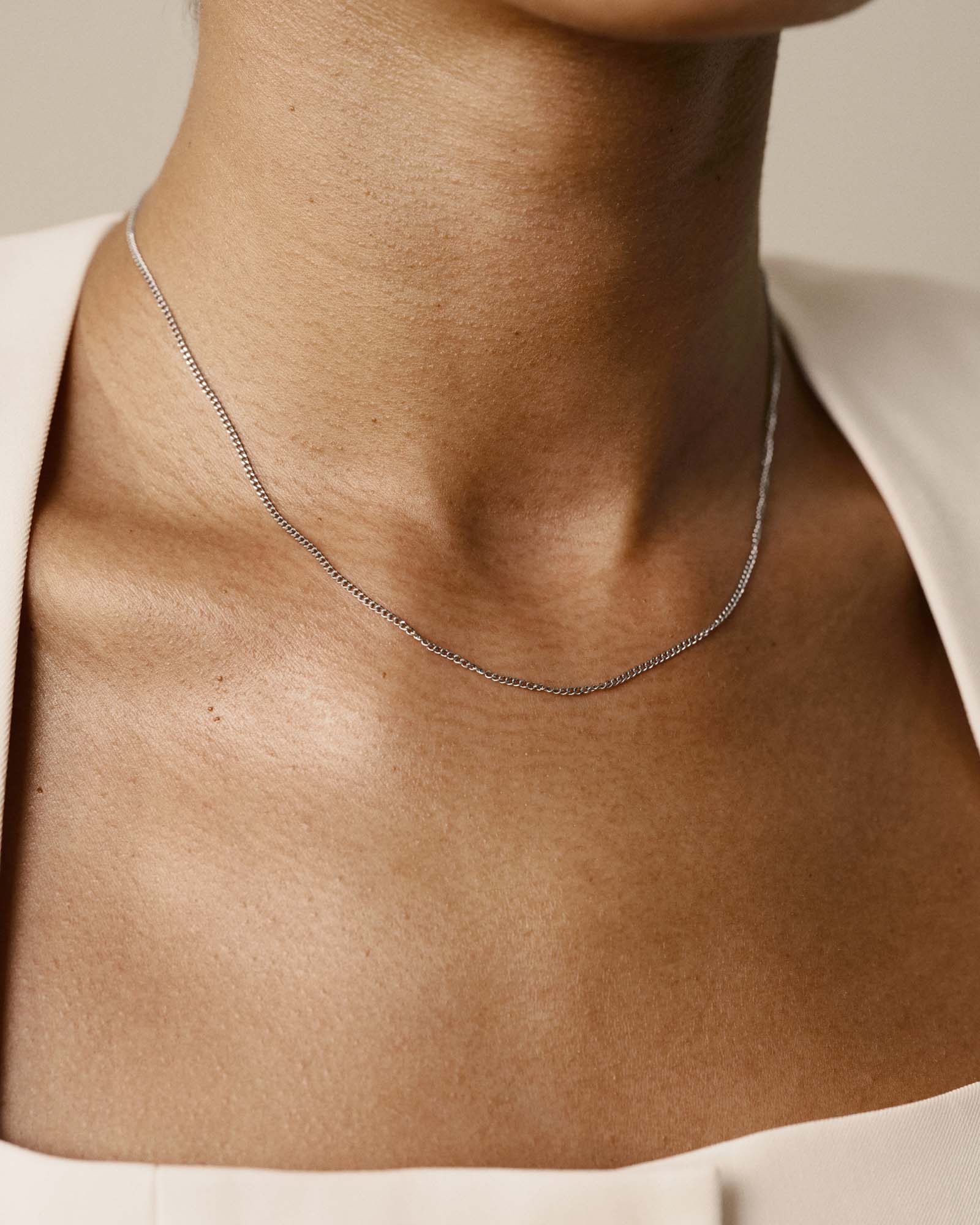 Thin Curb Chain Necklace