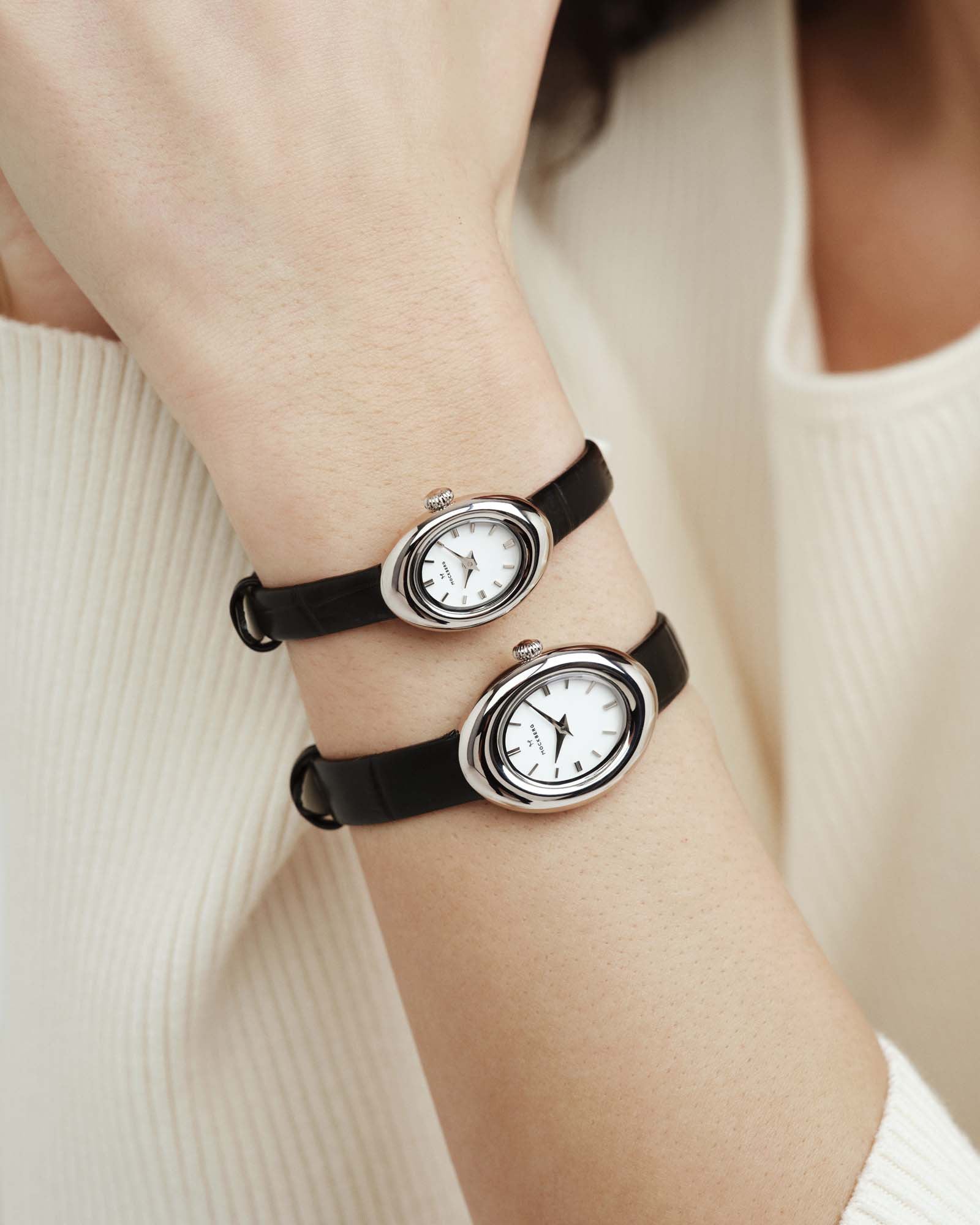 Belle Oval Leather Watch
