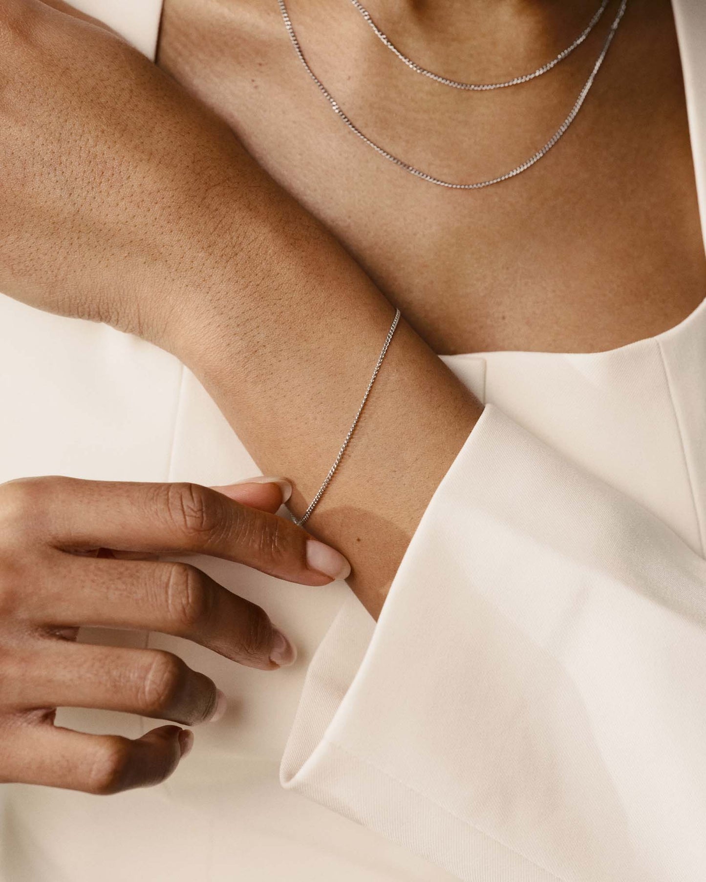 Thin Curb Chain Steel Bracelet