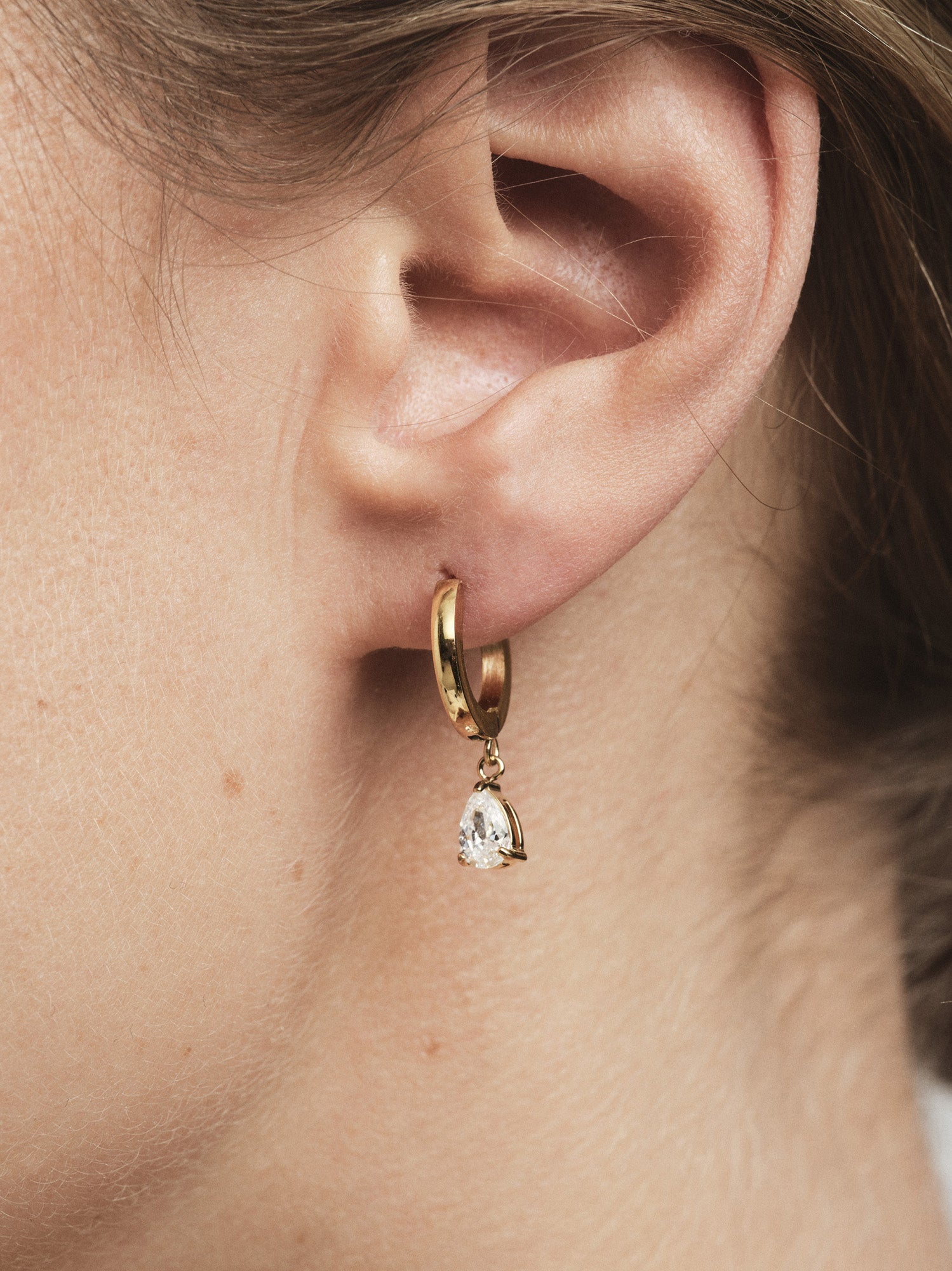 Belle White Hoops