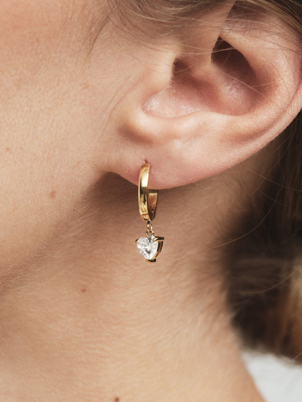Bonne White Hoop Earrings
