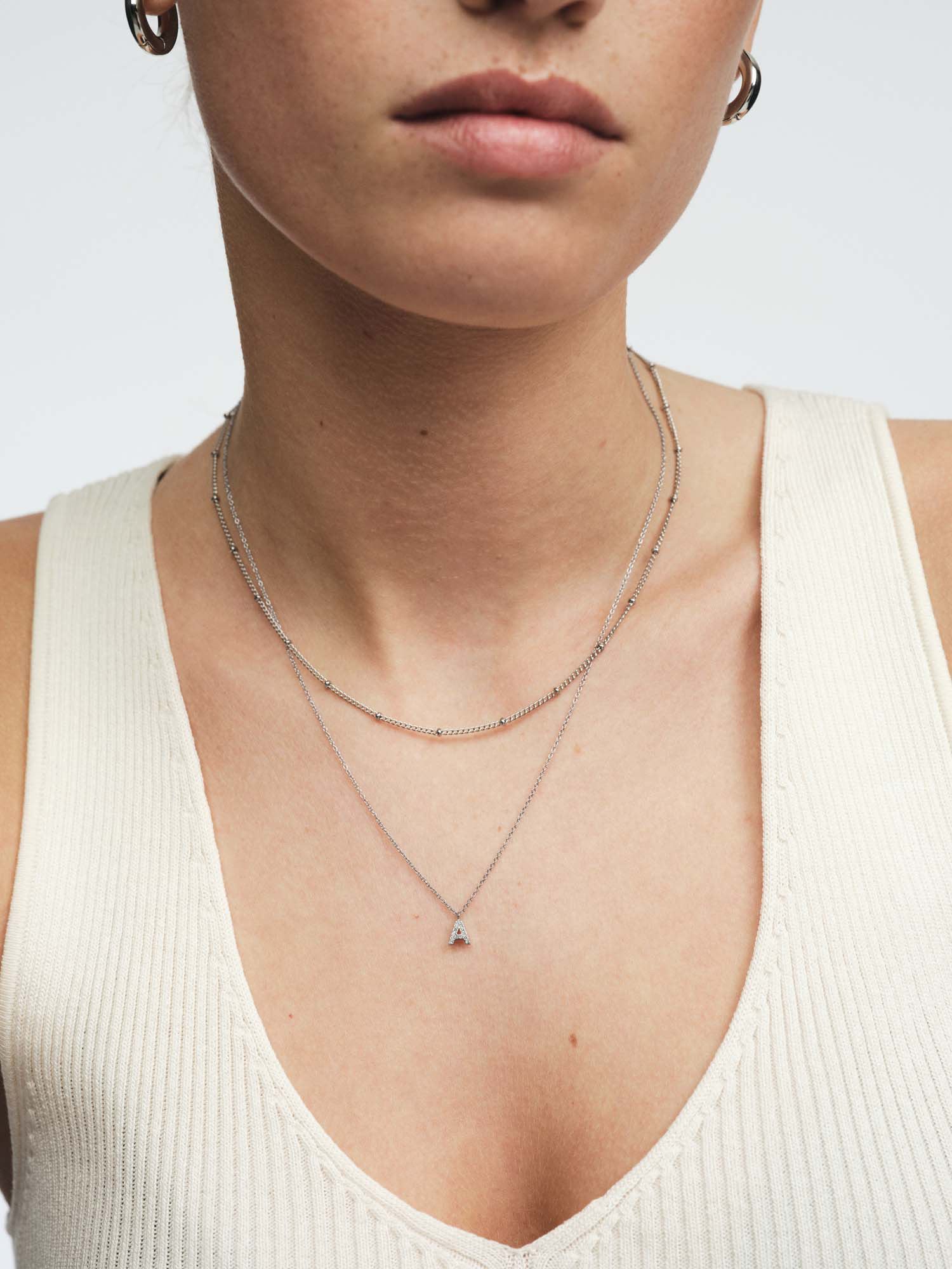 Petite Stone Letter Necklace