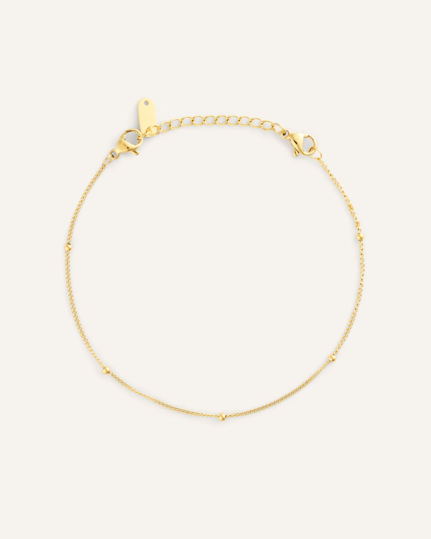 Beaded Chain Gold Bracelet