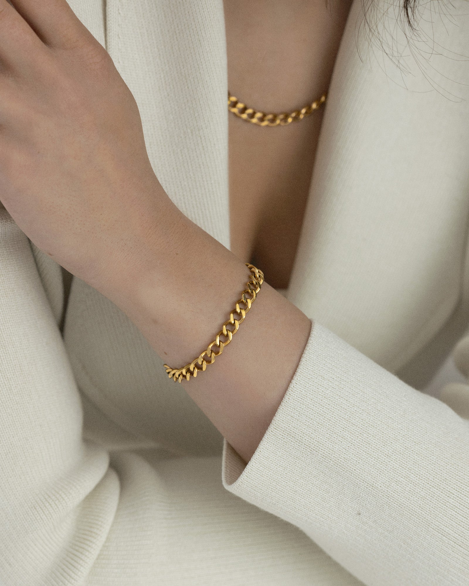 Panzerkettenarmband Gold