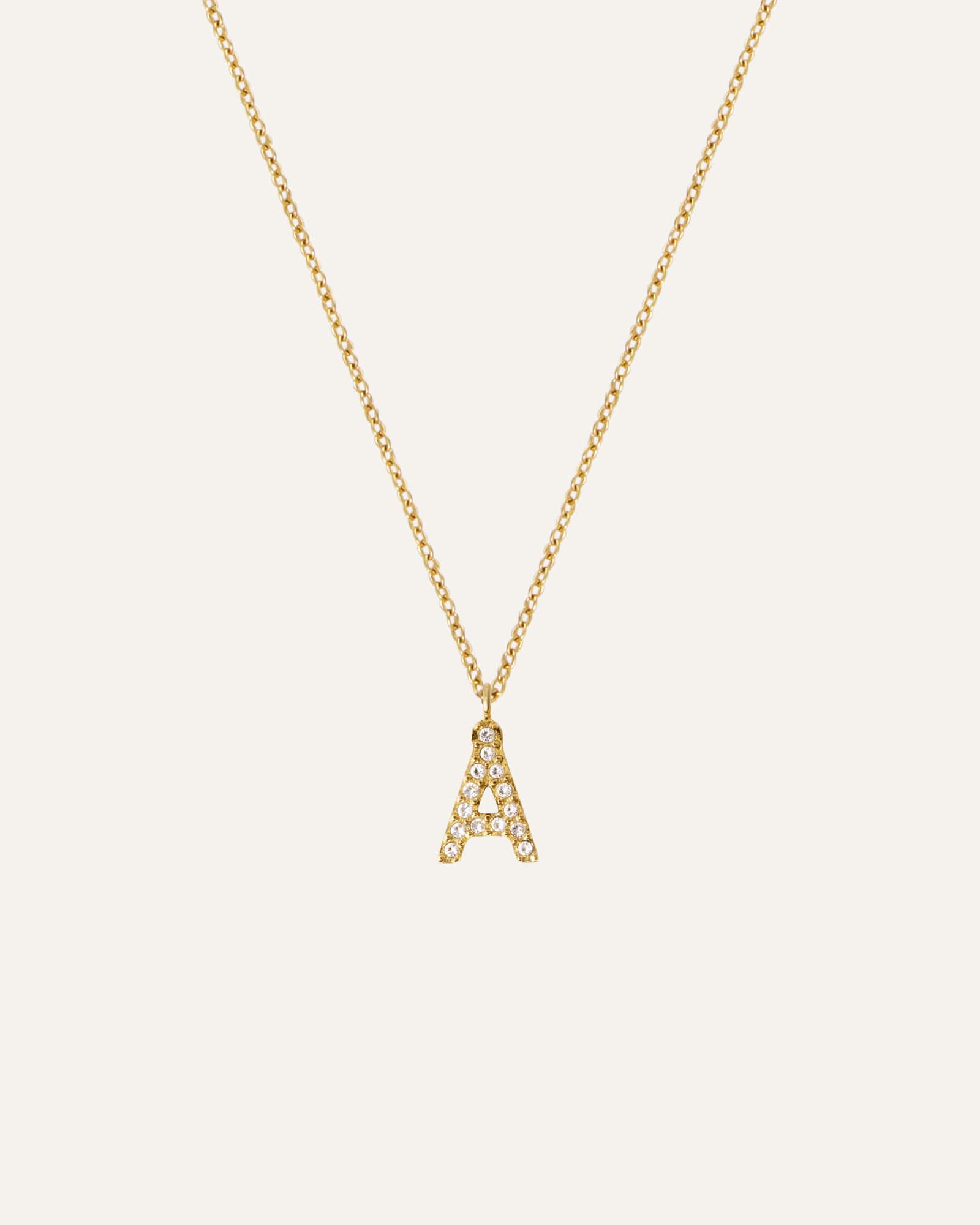 Petite Stone Letter Necklace