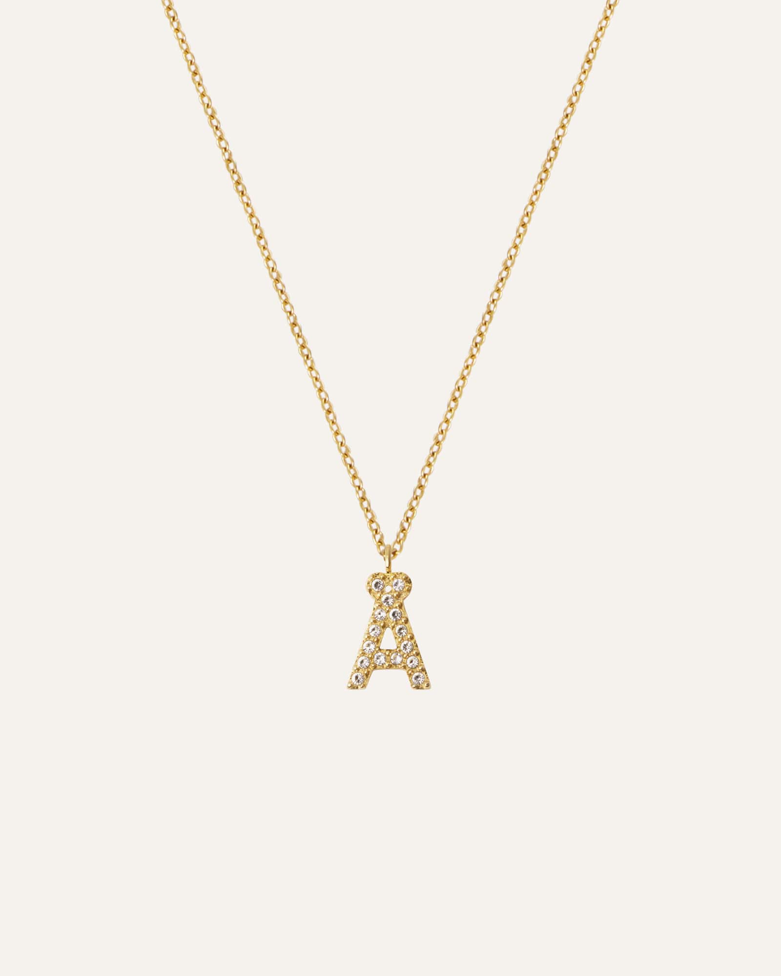 Petite Stone Letter Necklace