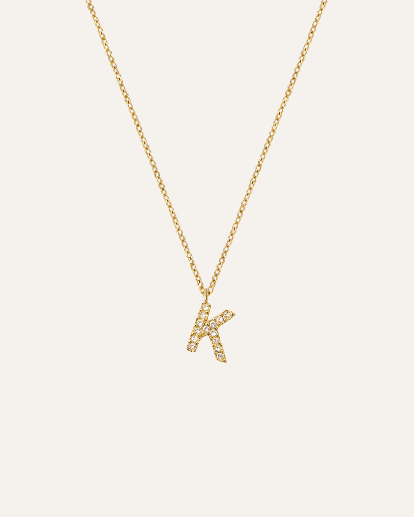 Petite Stone Letter Necklace