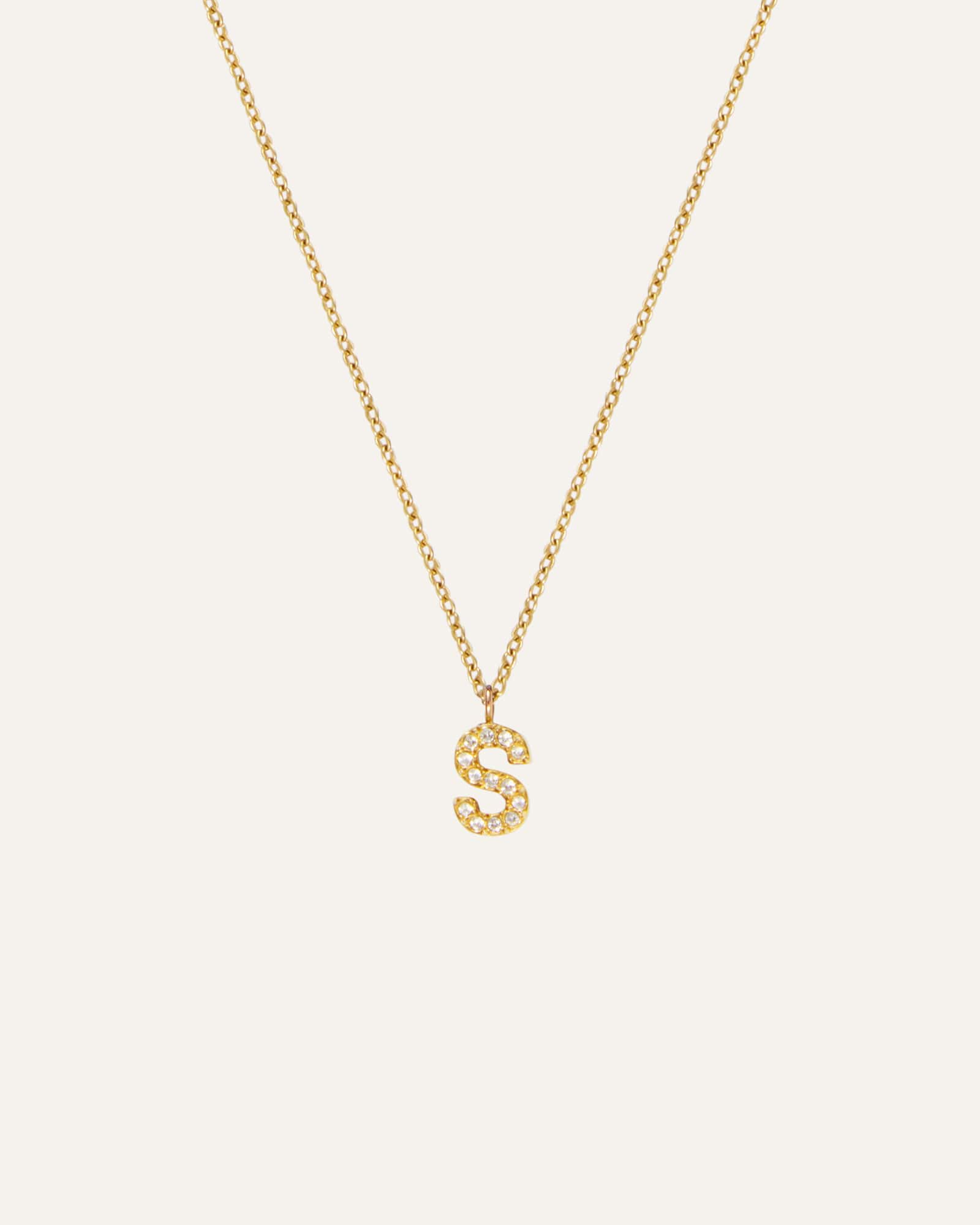Petite Stone Letter Necklace