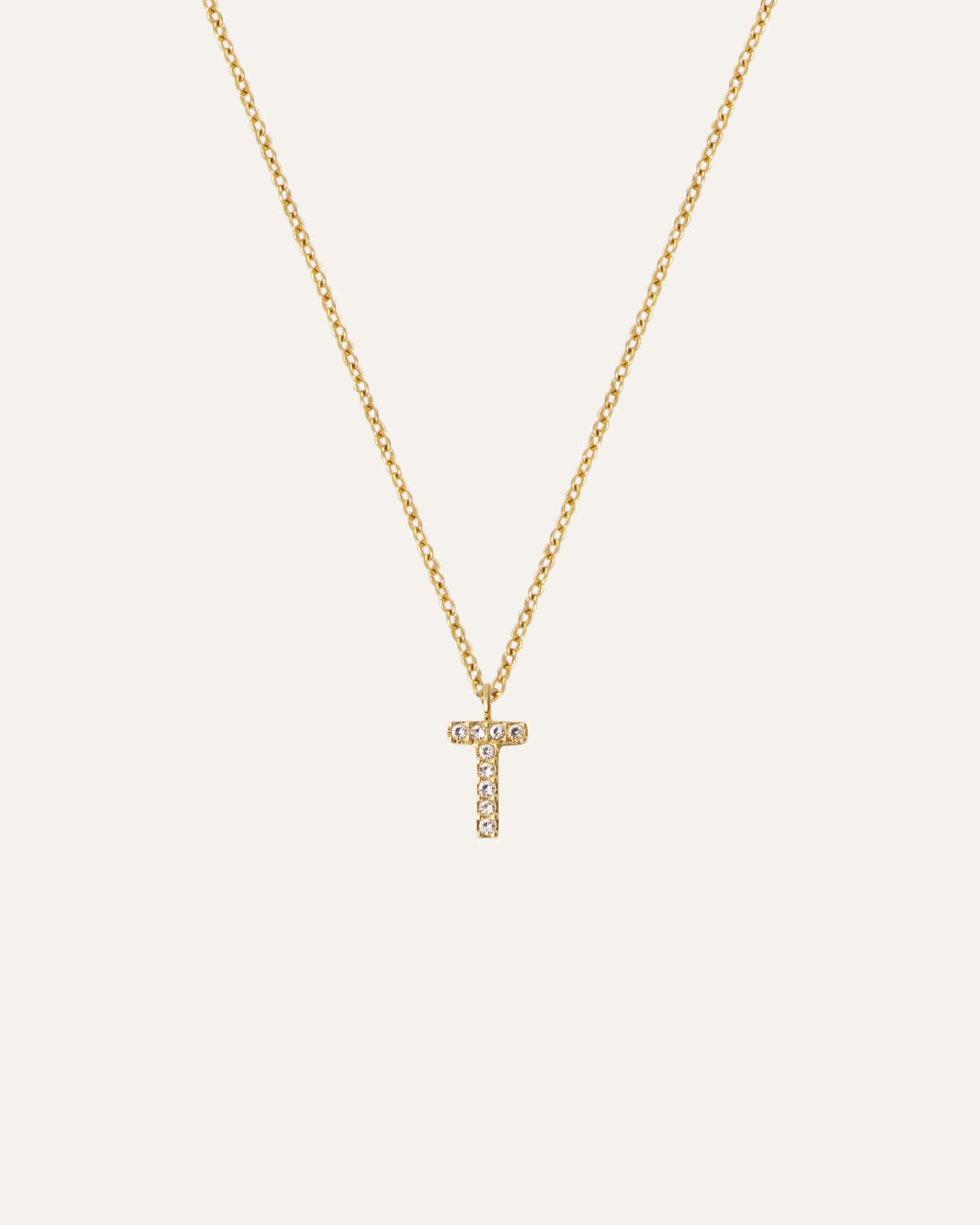 Petite Stone Letter Necklace