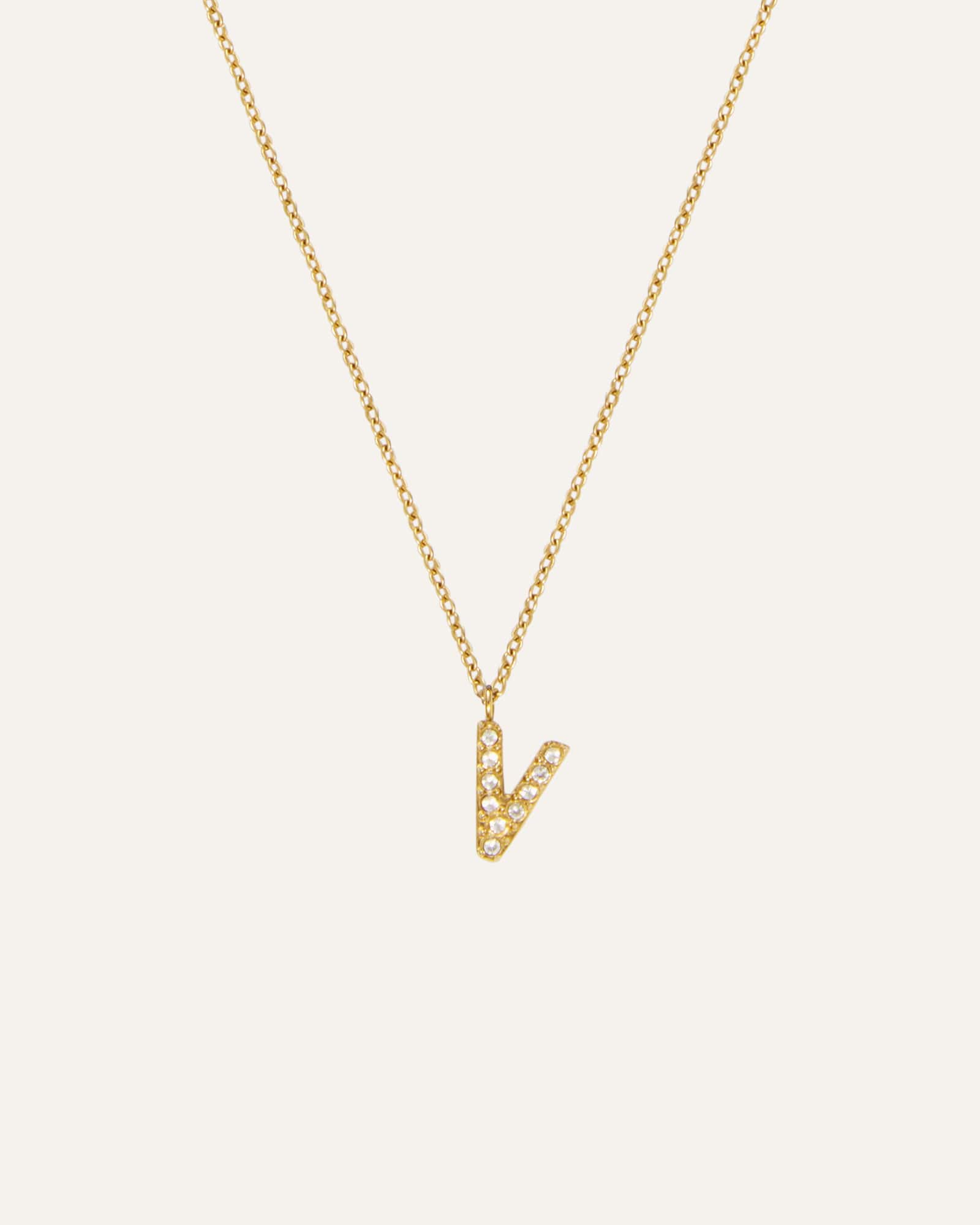 Petite Stone Letter Necklace
