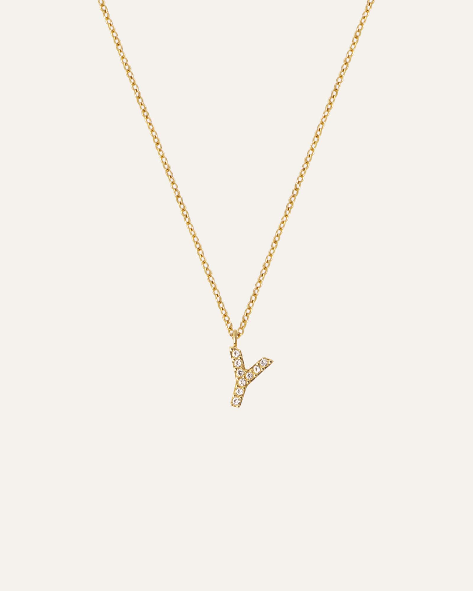 Petite Stone Letter Necklace