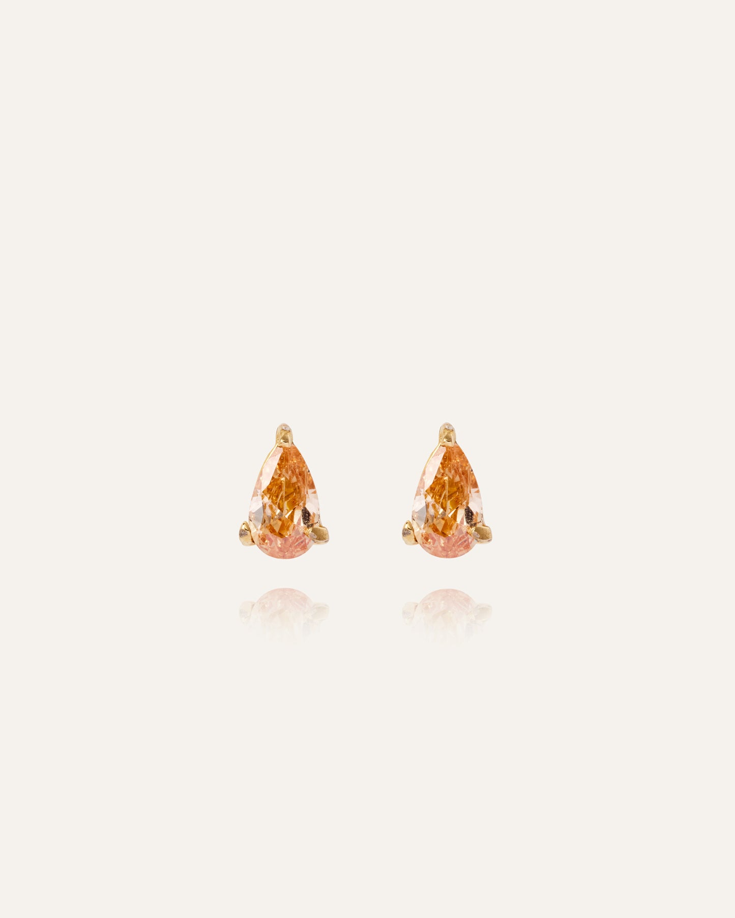 Belle Gold Small Studs - Champagne