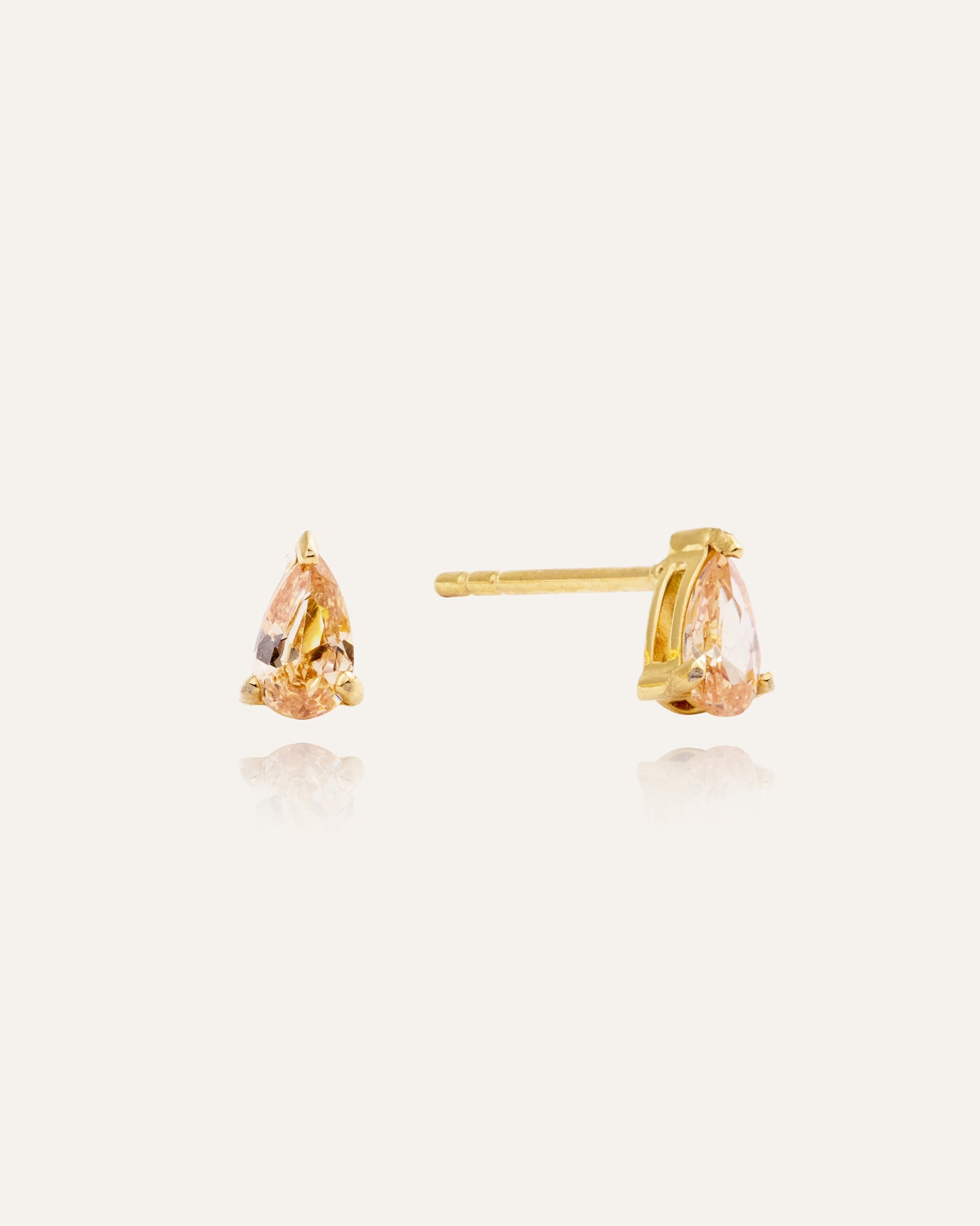 Belle Gold Small Studs - Champagne