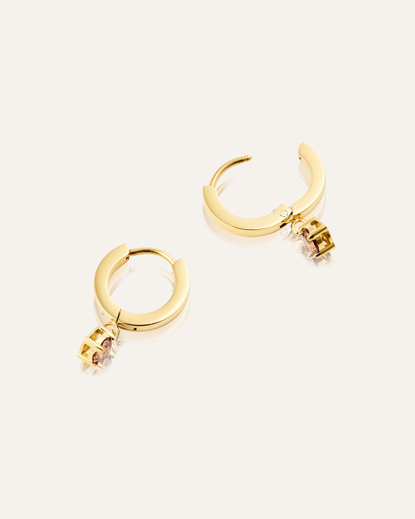 Jolie Gold Hoops - Coffee