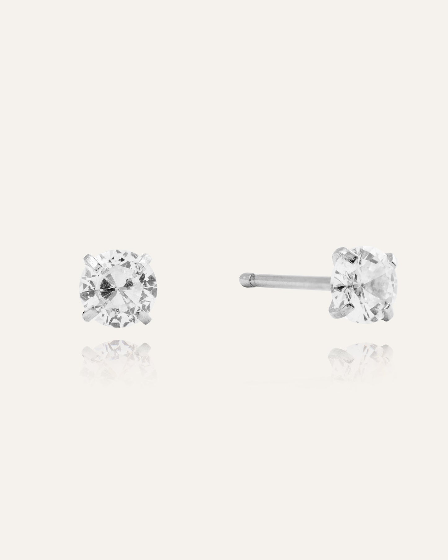 Jolie Gold Medium Studs - White