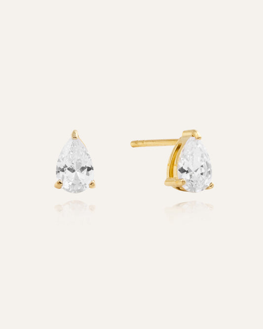 Belle White Medium Studs