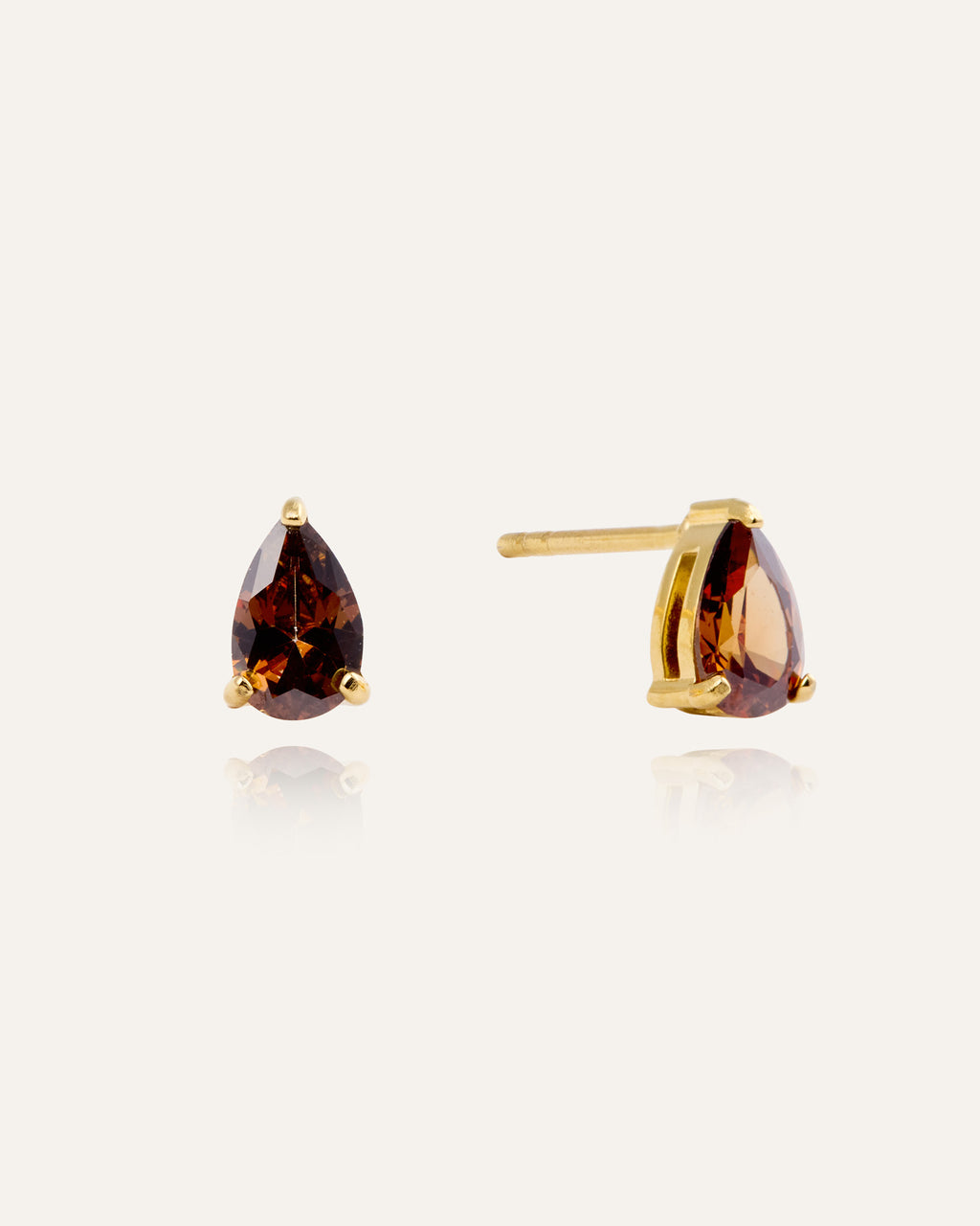 Belle Coffee Medium Stud Earrings