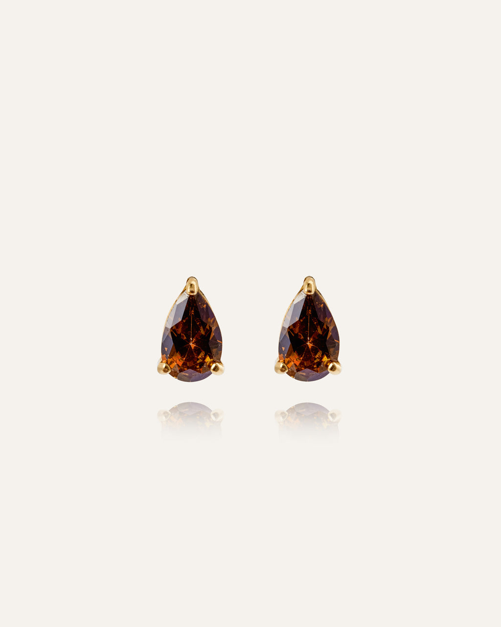 Belle Coffee Medium Stud Earrings