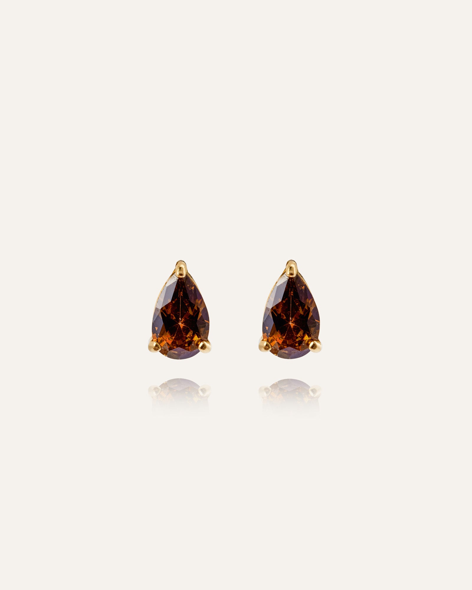 Belle Coffee Medium Stud Earrings