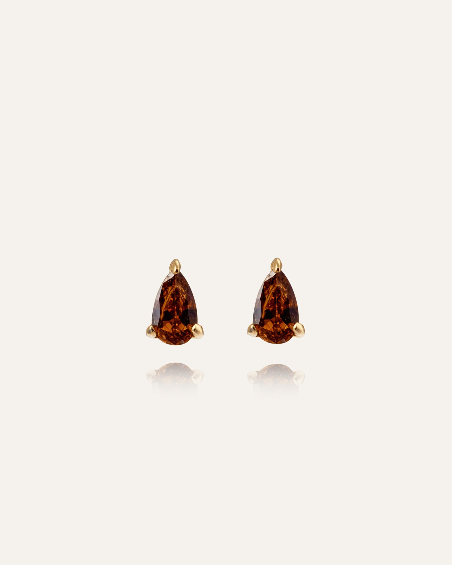 Belle Gold Small Studs - Coffee