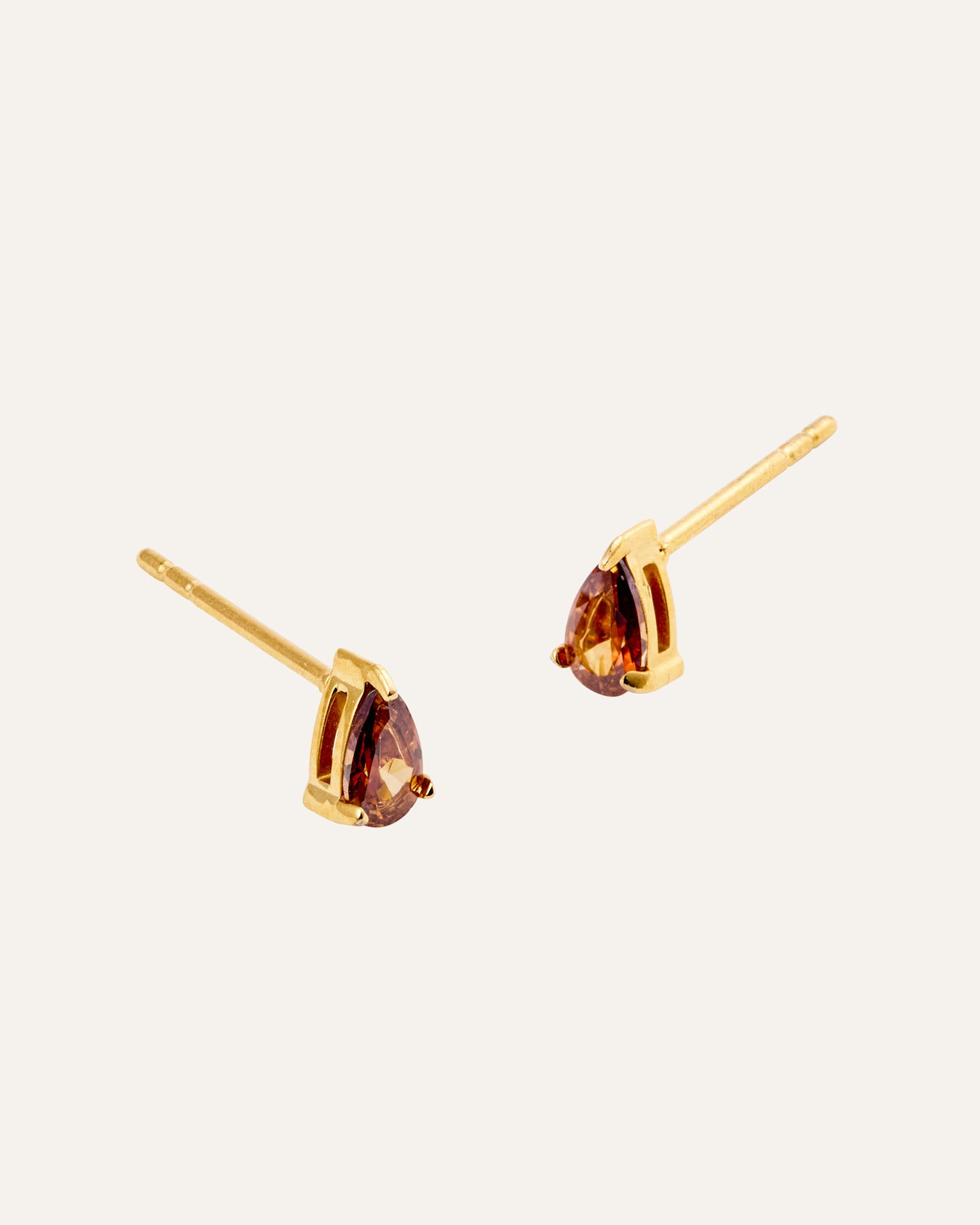 Belle Gold Small Studs - Coffee