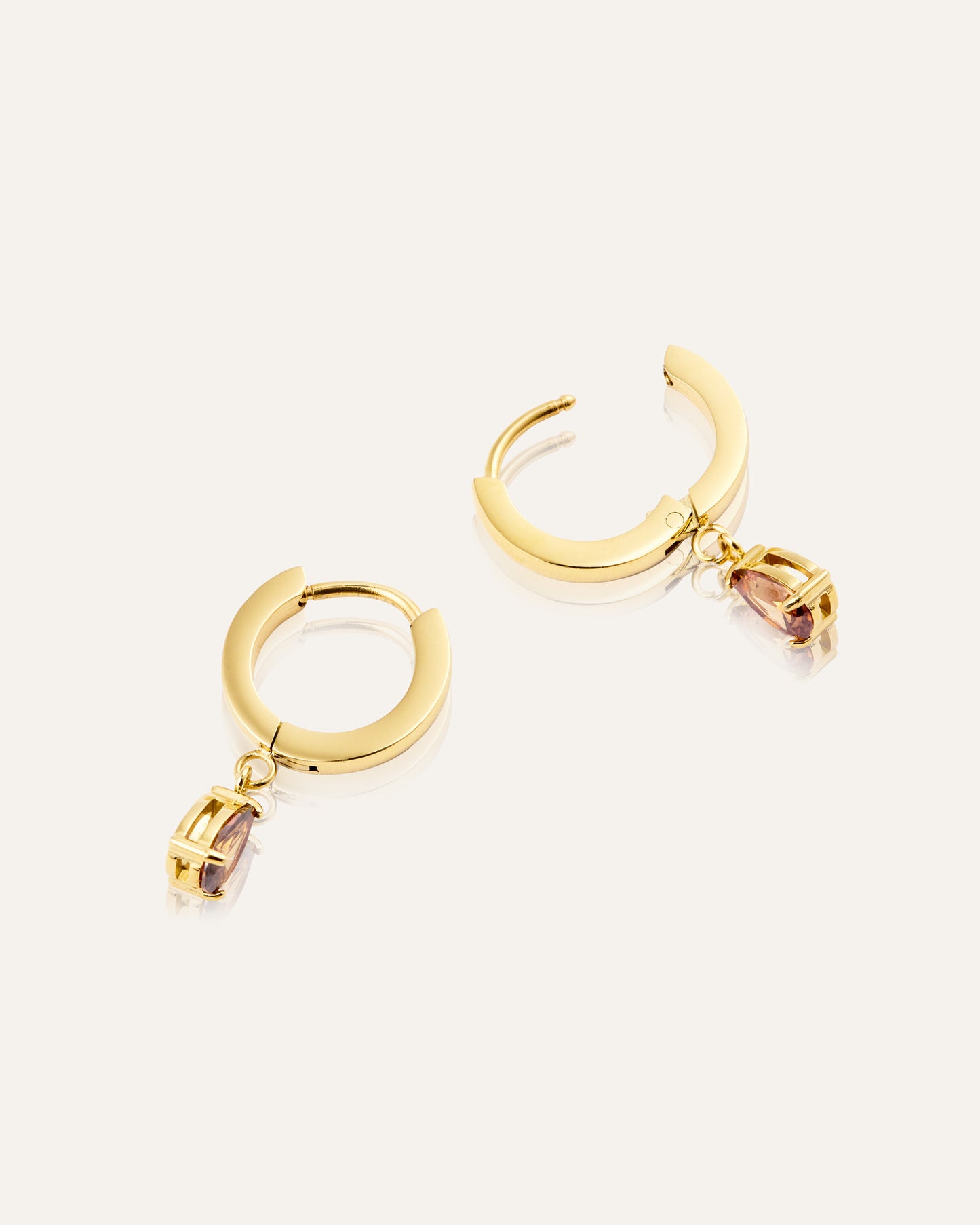 Belle Gold Hoops - Coffee