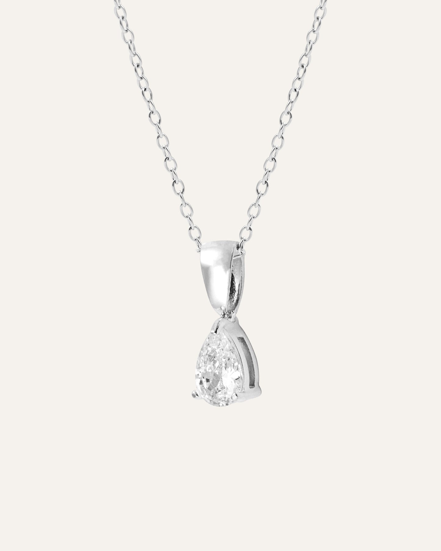 Belle Silver Necklace - White