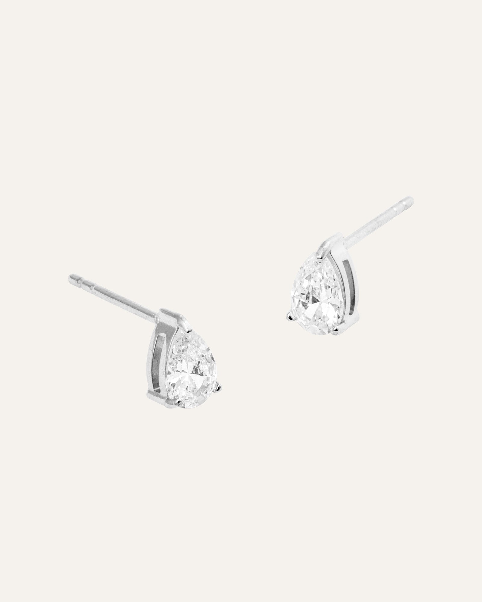 Belle White Medium Studs