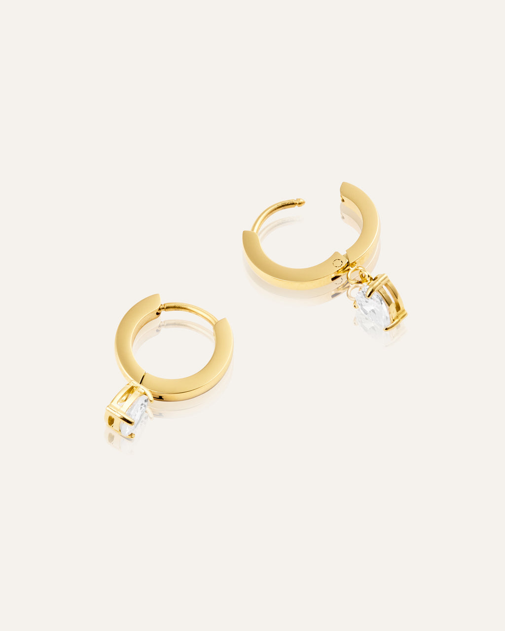 Bonne White Hoop Earrings