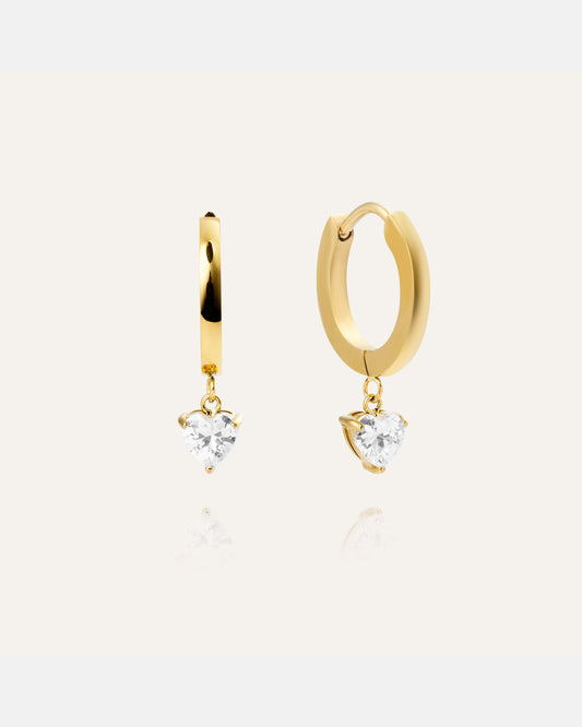 Bonne Gold Hoops - white