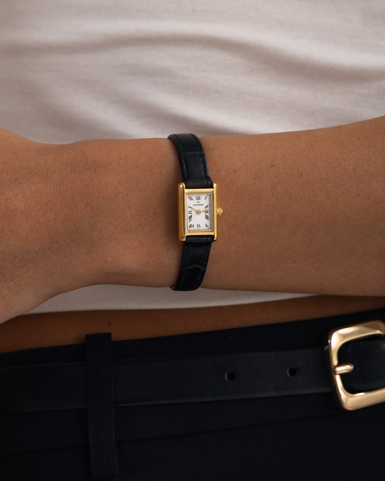 Timeless Leather Petite Gold Watch