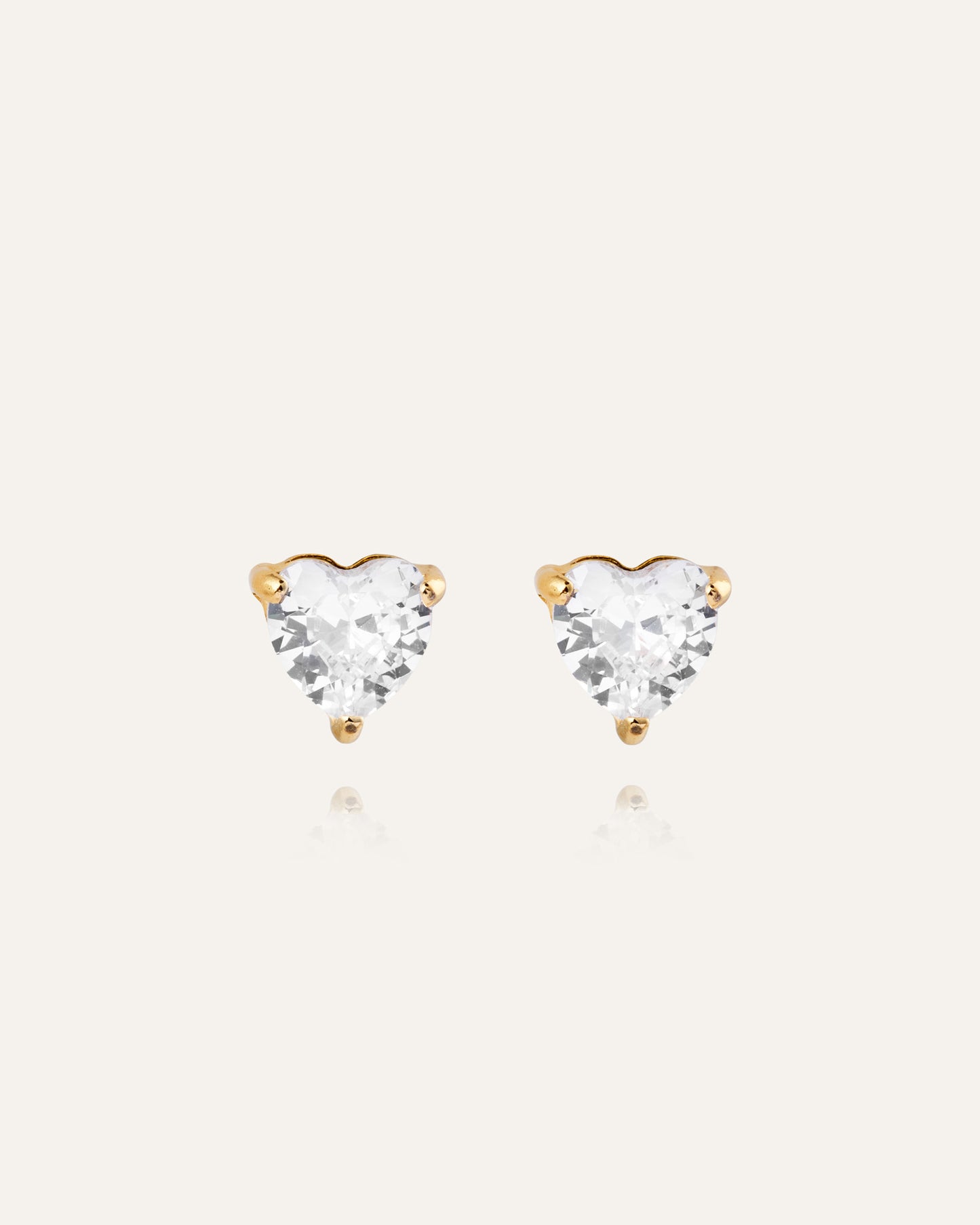 Bonne Gold Studs - white