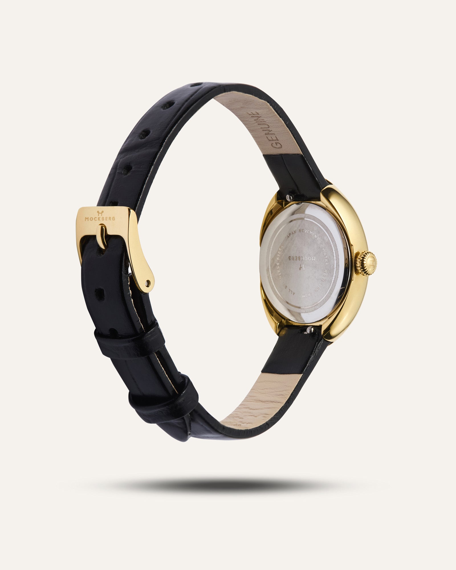 Belle ovale Uhr mit Lederarmband