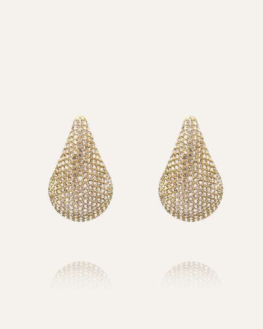 Pavé daring large gold dupe earring