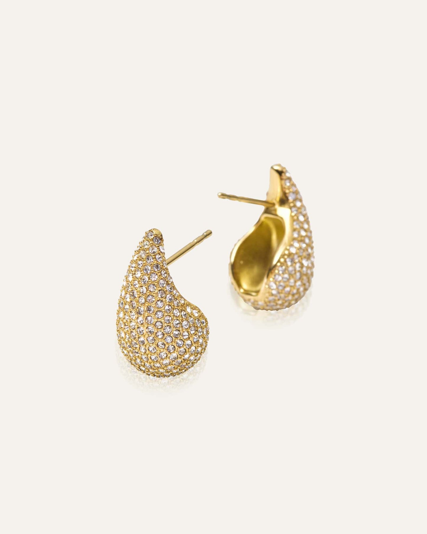 Pavé daring small gold dupe earring