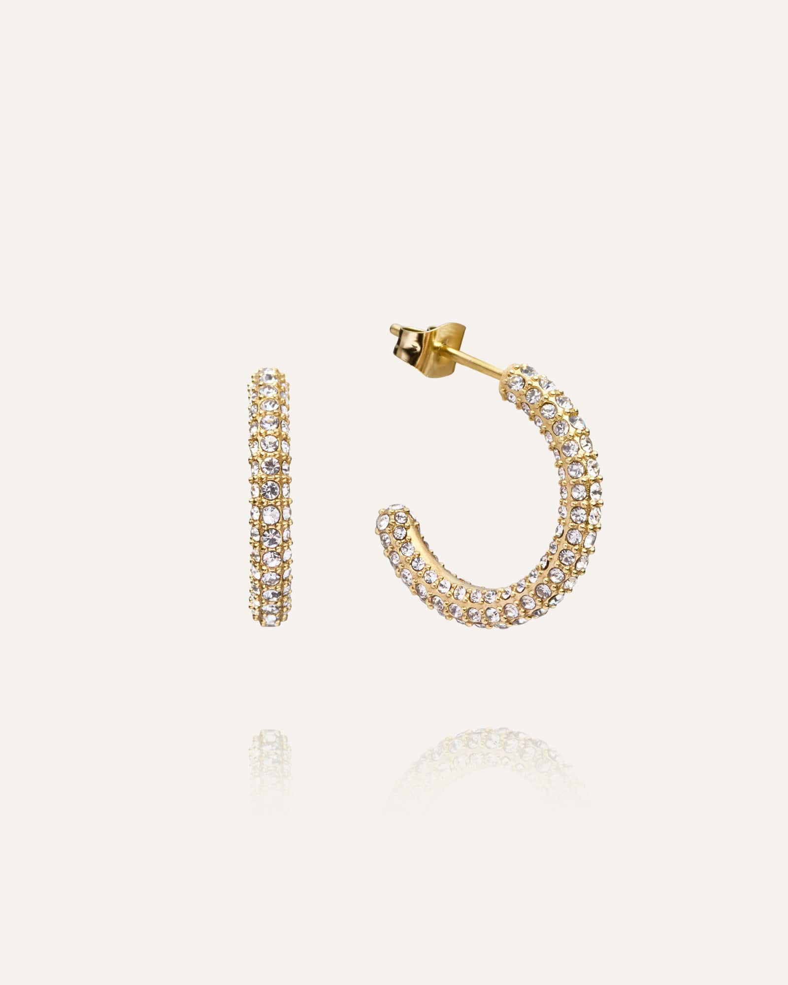 1336096 Pavé eternal large gold earrings – Mockberg