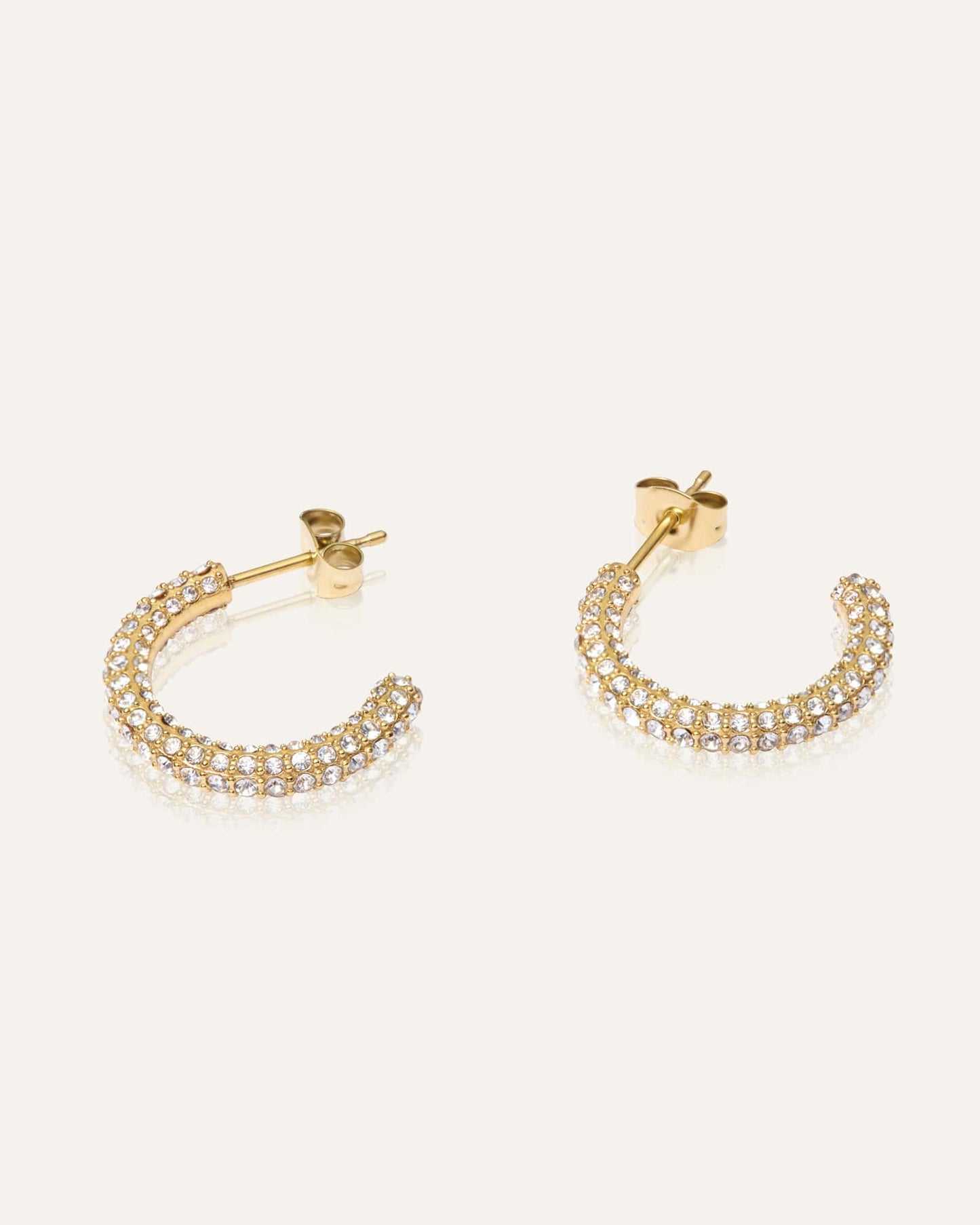 Pavé eternal large gold earrings