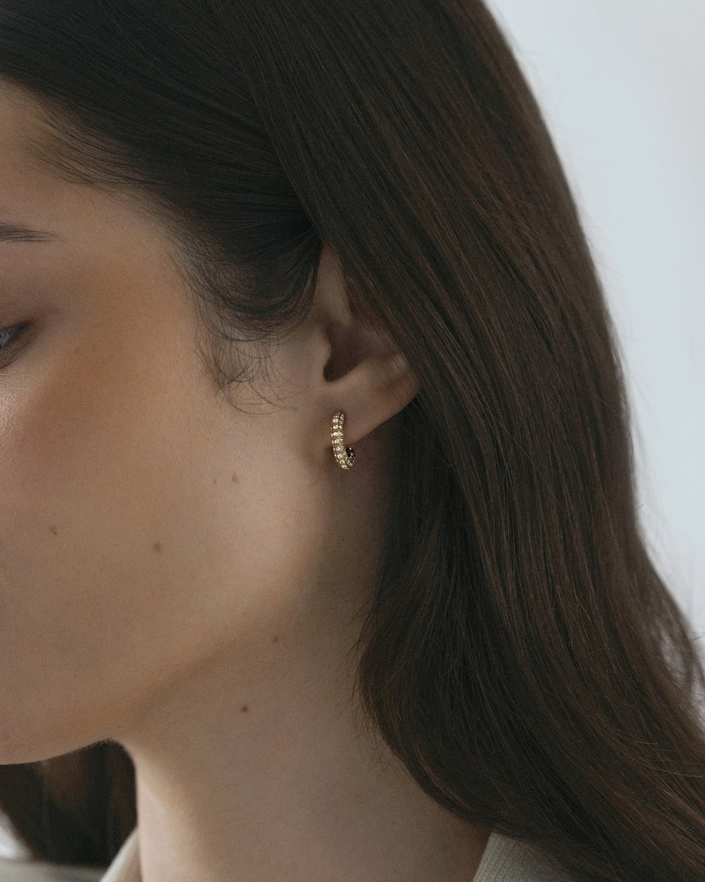 Pavé eternal small gold earrings