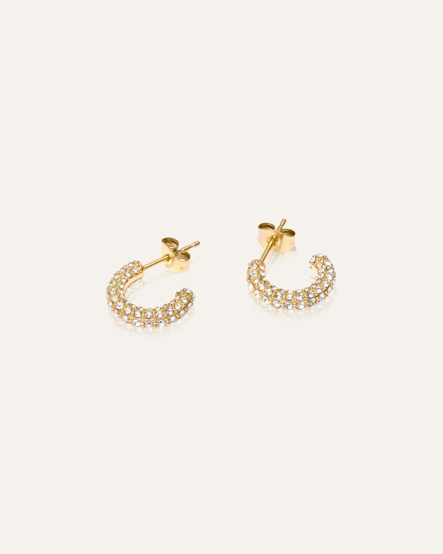 Pavé eternal small gold earrings