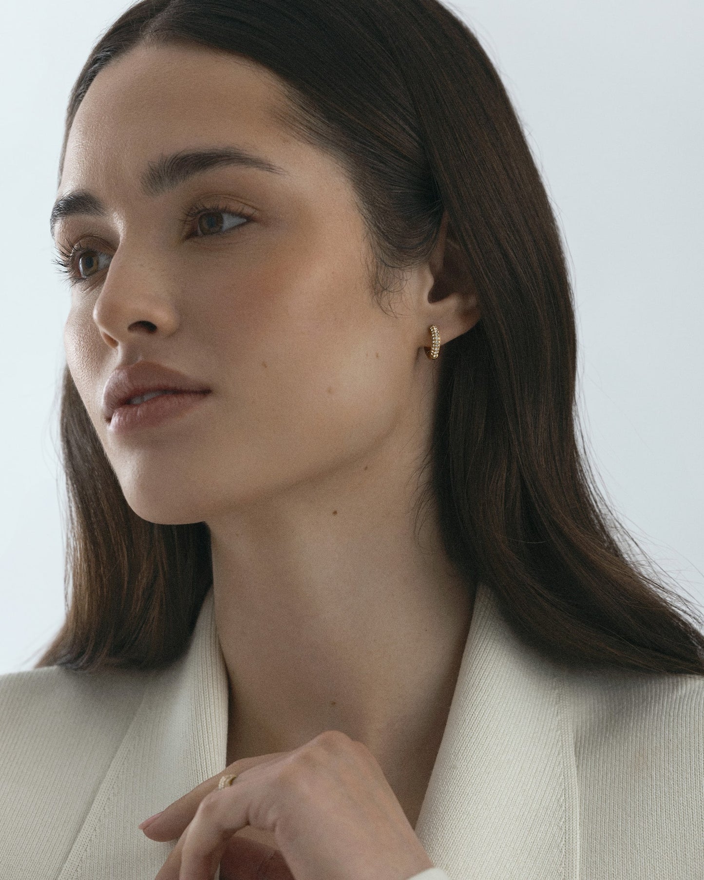 Pavé everyday small gold hoops