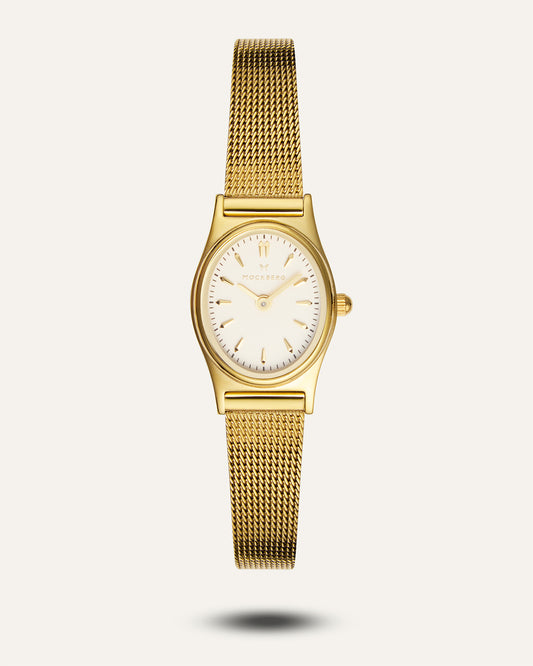 Retro Mesh Gold Watch