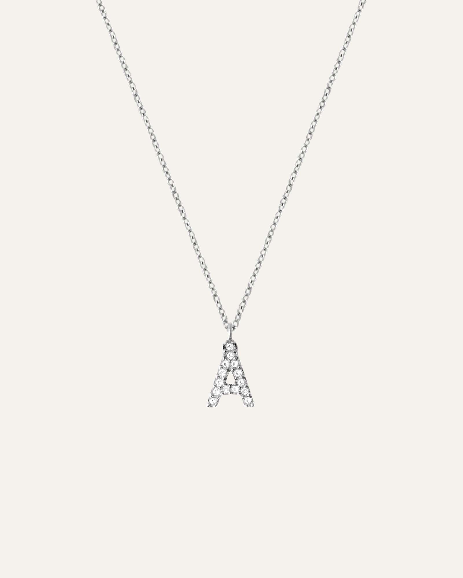 Petite Stone Letter Necklace