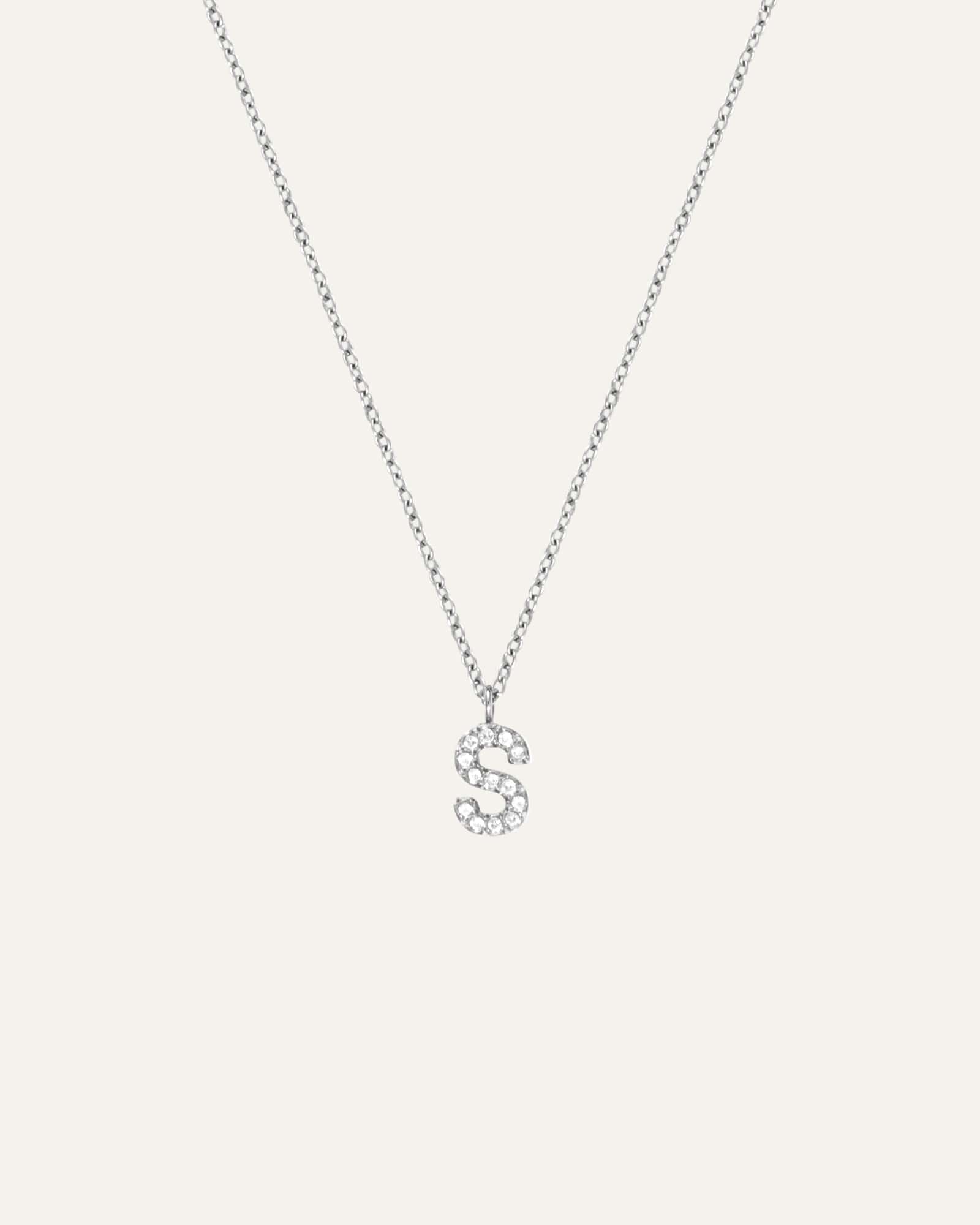 Petite Stone Letter Necklace